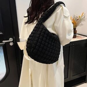 Tuckernuck Urban Expressions Quilted Puffer Shoulder Tote Bag | Black